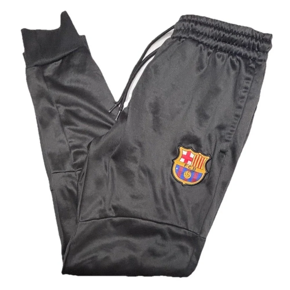 FC Barcelona Jogger Pants‎ Men's Medium Black Track Bottoms FCB Crest Athletic
